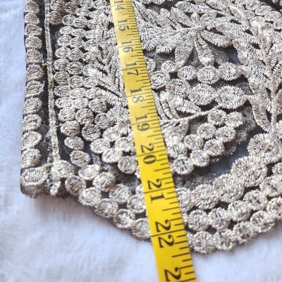 Beautiful Glitter Embroidered floral pattern see-through mesh top skirt S-M - Picture 4 of 6